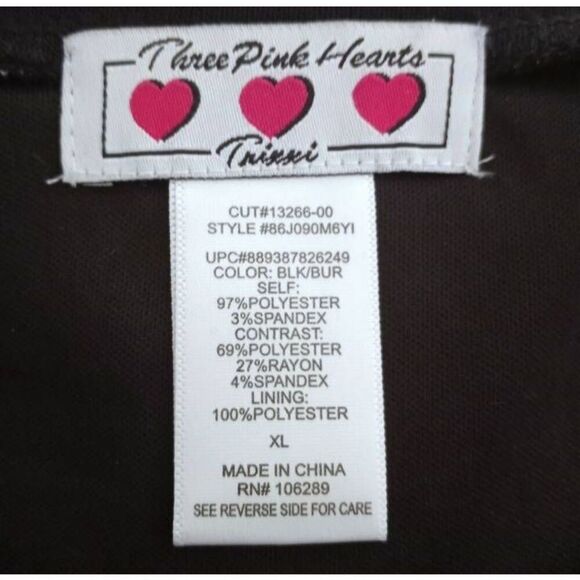 TRIXXI RED, BLACK, & GRAY DRESS SZ.XL EUC - Picture 5 of 5